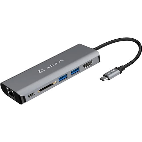 Adaptador Multipuertos 6 en 1 gris Adam Elements Casa Hub A01