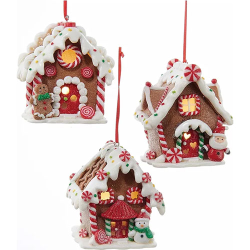 Adorno navideño Ksa casita jenjibre caramelo 9 cm