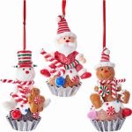 Adorno navideño Ksa muñecos en cupcakes 9 cm