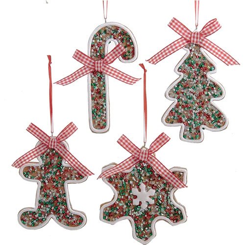 Adorno navideño Ksa galleta con chispas 13 cm