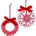 Adorno navideño Ksa D4102 corona de menta 12 cm