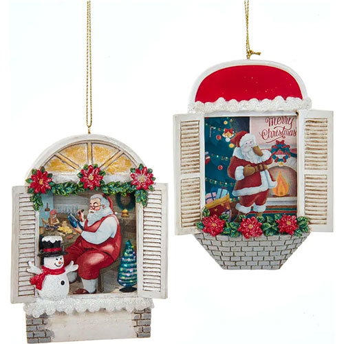 Adorno navideño Ksa E0680 santa trabaja ventana 11 cm