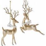 Adorno navideño Ksa reno dorado 15 cm