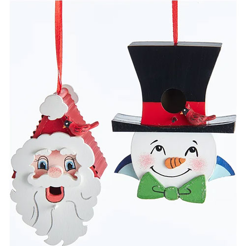 Adorno navideño Ksa pajarera caras 8 cm