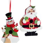 Adorno navideño Ksa pajarera santa muñeco 11 cm