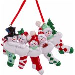 Adorno navideño Ksa familia calcetin 12 cm