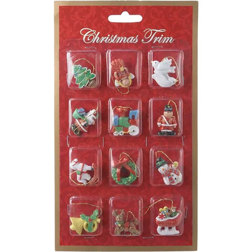 Adorno navideño Ksa caja mini colgantes con 12 piezas