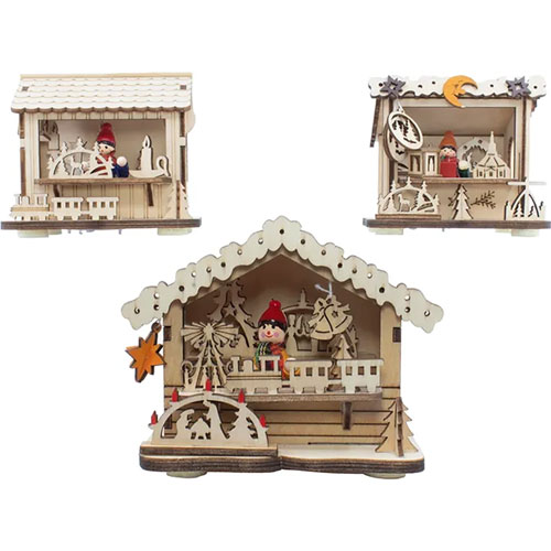 Adorno navideño Ksa casa navideña 9 cm