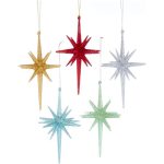 Adorno navideño Ksa estrella color glitter 14 cm