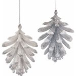 Adorno navideño Ksa piña plateada 10 cm