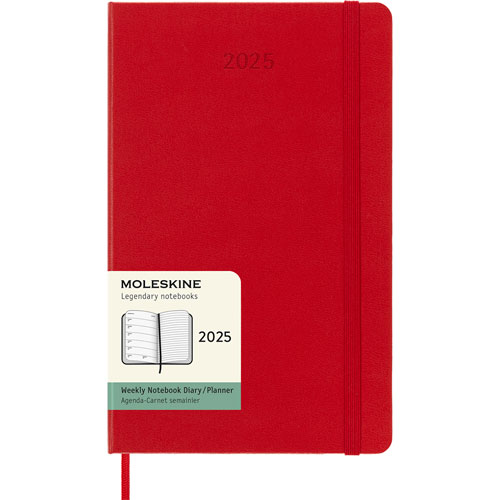 Agenda Juvenil Moleskine Pasta Dura 13X21Cm Rojo Semana A La Vista