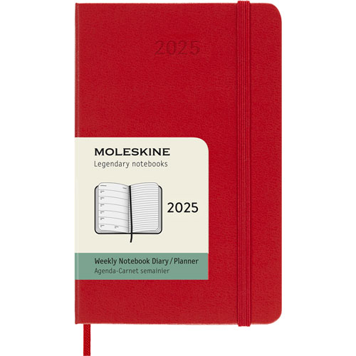 Agenda Juvenil Moleskine Pasta Dura 9X14Cm Rojo Semana A La Vista