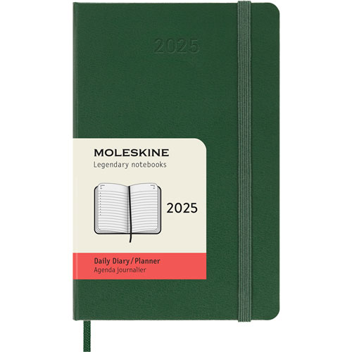 Agenda Juvenil Moleskine Pasta Dura 9X14Cm Verde Mirto Día Por Pagina