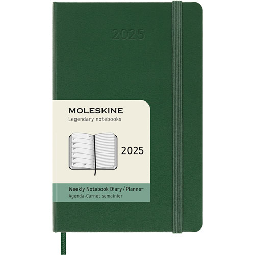 Agenda Juvenil Moleskine Pasta Dura 9X14Cm Verde Mirto Semana A La Vista