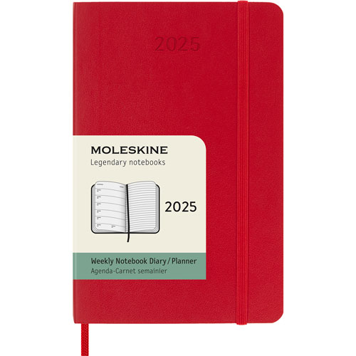 Agenda Juvenil Moleskine Pasta Suave 9X14Cm Rojo Semana A La Vista