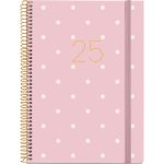 Agenda Juvenil Mqr Plus 21x18cm Dia Por Pagina Polka Dots 2025