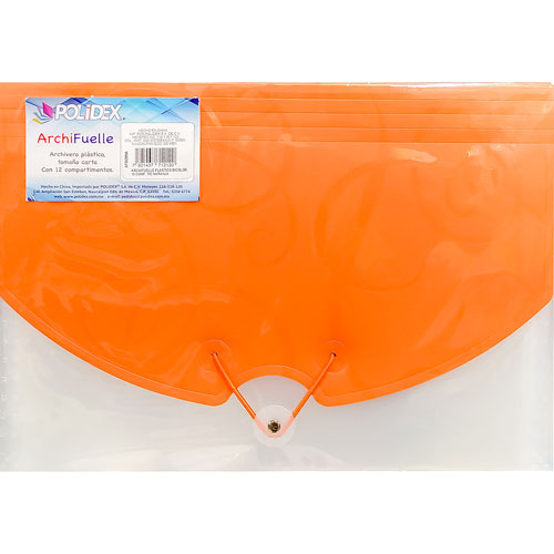 Archifuelle Polidex tamaño carta 13 Espacios Naranja