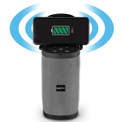 BOCINA MISIK MS266 BLUETOOTH CARGA INDUCTIVA GRIS