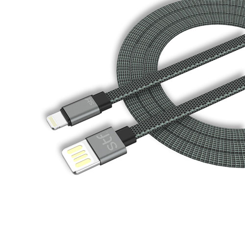 CABLE STUFFACTORY USB- LIGHTNING 1M GRIS/NEGRO