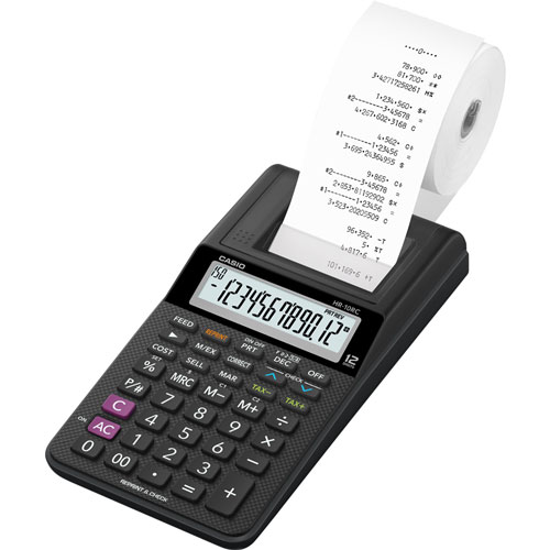 CALCULADORA CON IMPRESORA CASIO HR-10RC-WA-IC  12 DÍGITOS