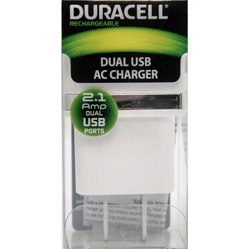 CARGADOR PARA DISPOSITIVOS MOVILES DURACELL USB 2.1A