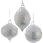 Esfera de navidad Ksa blanca perla 9 cm