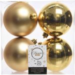 Esfera navidad KMK 22165 10cm dorado con 4 piezas