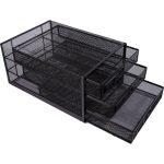 Organizador Escritorio Hon 3 Cajones 25.6x35x18.3cm Negro