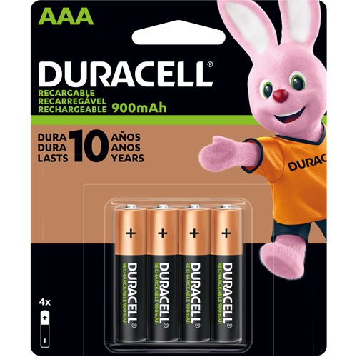 Pilas Duracell recargables AAA con 4 piezas