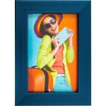 Portarretrato Alu-10 Aluminio Azul Rayado 10X15Cm