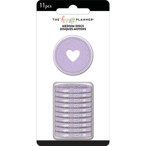 Repuesto Para Agenda The Happy Planner Discos Glitter Med 1.25 Pulg Paquete Con 11