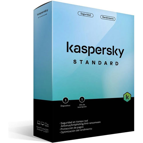 Software Kaspersky antivirus standard 1 dispositivo 1 año