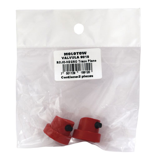 Válvula Molotow 9015 Rojo-Negro Trazo Plano Bolsa Con 2Piezas